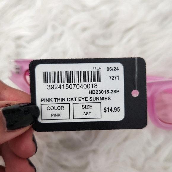 Zumiez Pink Cat Eye Thin Sunglasses. New.These pink Cat Eye thin sunglas… - Picture 4 of 4